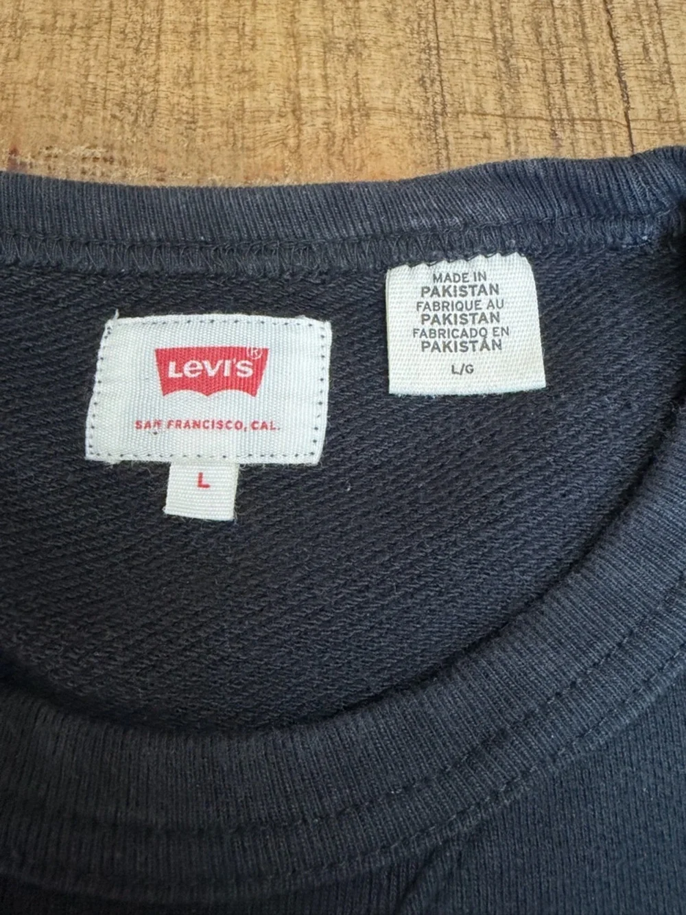Levi's Men's Black Crewneck with White Script Logo
